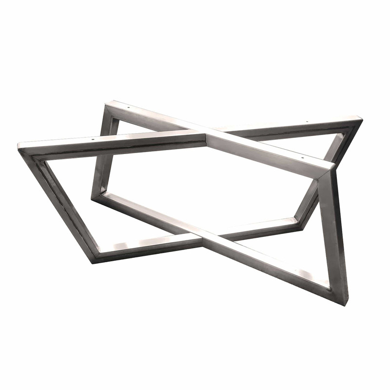 Rhombus Slab Leg Set 15.5" High Raw Steel